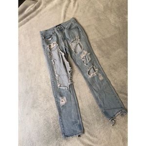 XS Brandy Melville Distressed Light Blue Jeans